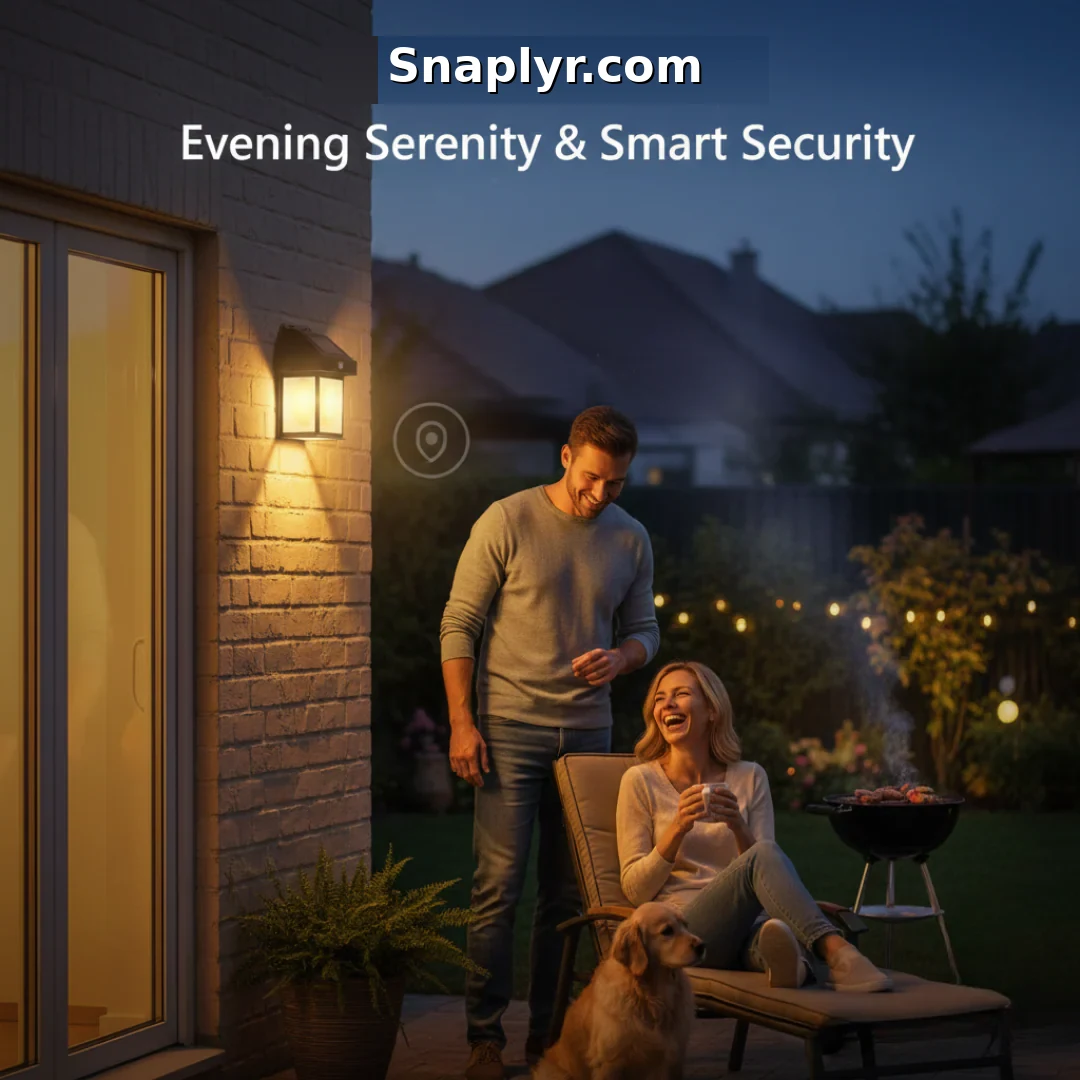 LED Solar Wall Lamp – Outdoor Night Scene